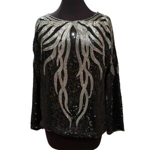 Vintage Michelle Yim for ZIMBLE Silk Sequin Top